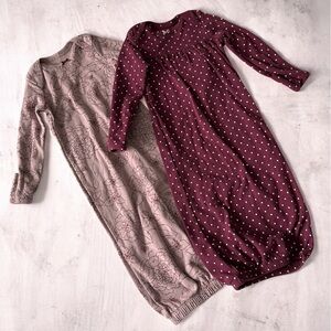 Carter’s Baby Girl Sleep Gowns Lot of 2 Size 3 months 🌸🩷💜